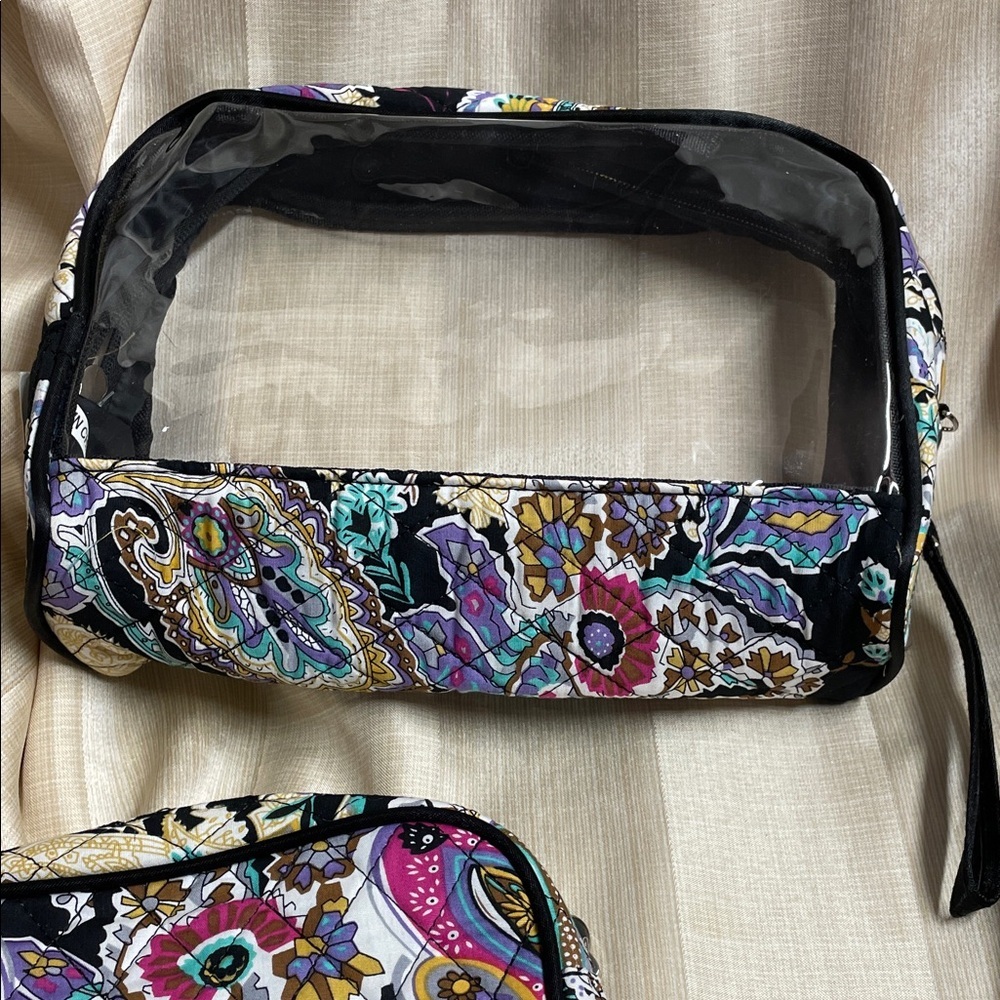 Three Piece Vibrant Floral Cosmetic Bag Set NWT - Picture 4 of 9